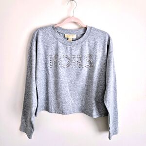 🩶NWT Michael Kors studded momogram crop sweatshirt